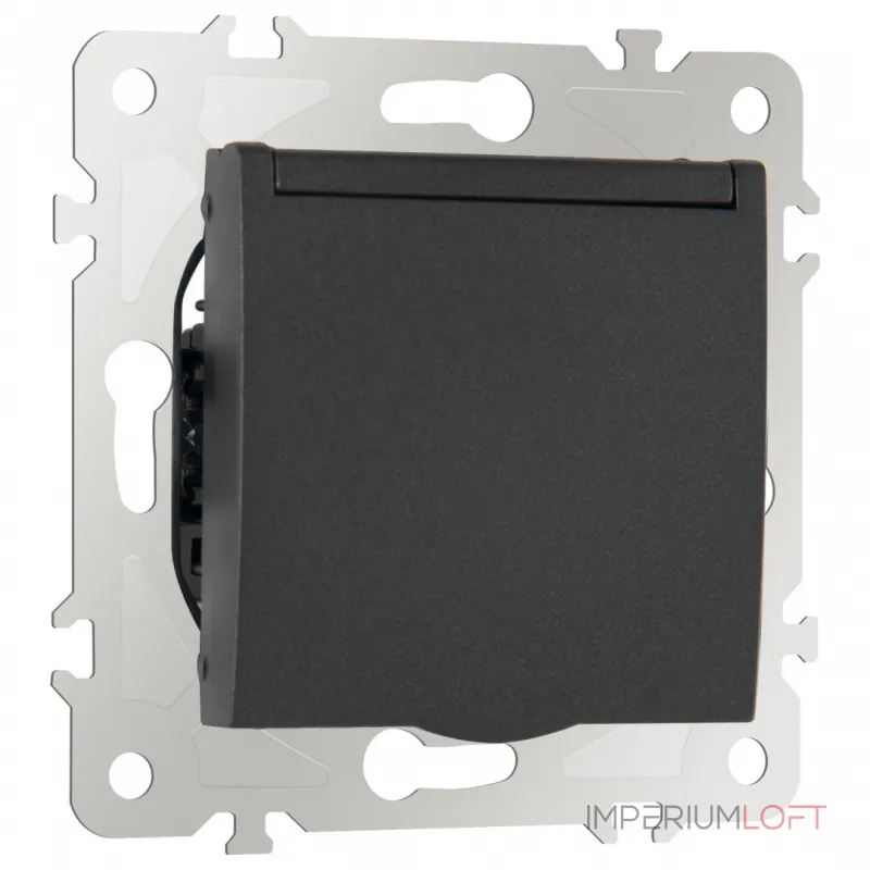 Розетка с заземлением, шторками и защитной крышкой, 16A 250V 203.41-1.black от ImperiumLoft Розетка с заземлением, шторками и защитной крышкой, 16A 250V 203.41-1.black от ImperiumLoft