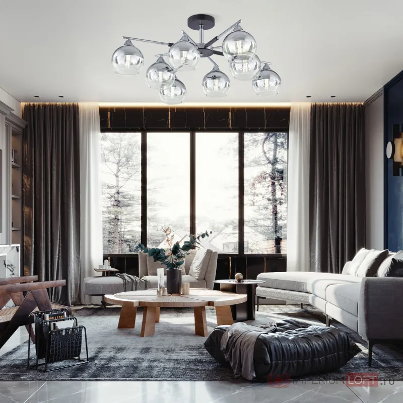 Люстра потолочная Arte Milano Napoli-9354 339354/8 CR+BK от ImperiumLoft