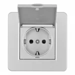 Комплект розетки с заземлением и шторками Arte Milano SET16-1-41-1 silver от ImperiumLoft