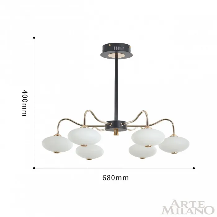 Люстра светодиодная Arte Milano Neapolis-73908 273908/6 BK/GD от ImperiumLoft