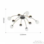 Потолочная люстра Arte Milano Ferrara-71040 272040/10 BK/GD