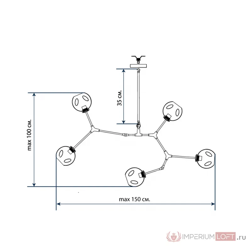 Люстра branching bubbles 5 от ImperiumLoft