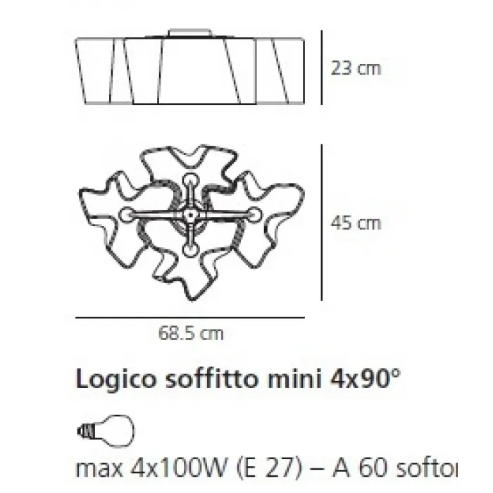 Люстра Потолочная Logico 4 X 90°, от ImperiumLoft