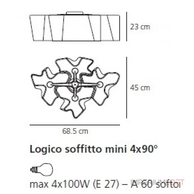Потолочная люстра Logico 4 X 90°,