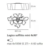 Потолочная люстра Logico 4 x 90°
