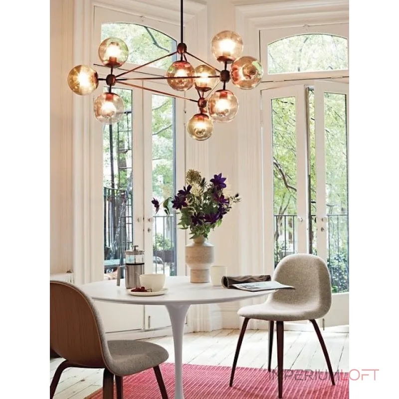 Люстра на штанге Modo Chandelier 10 Globes Black