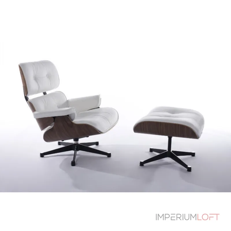 Кресло eames lounge с оттоманкой
