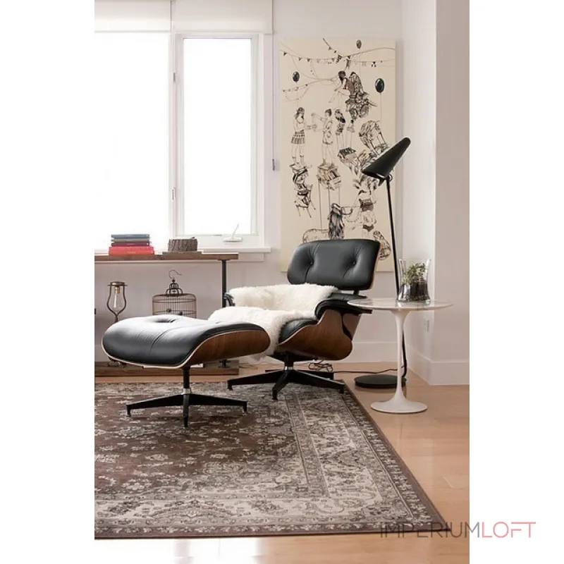 Кресло eames lounge с оттоманкой
