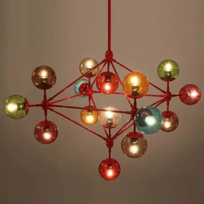 Люстра на штанге Modo Chandelier 10 Globes Color