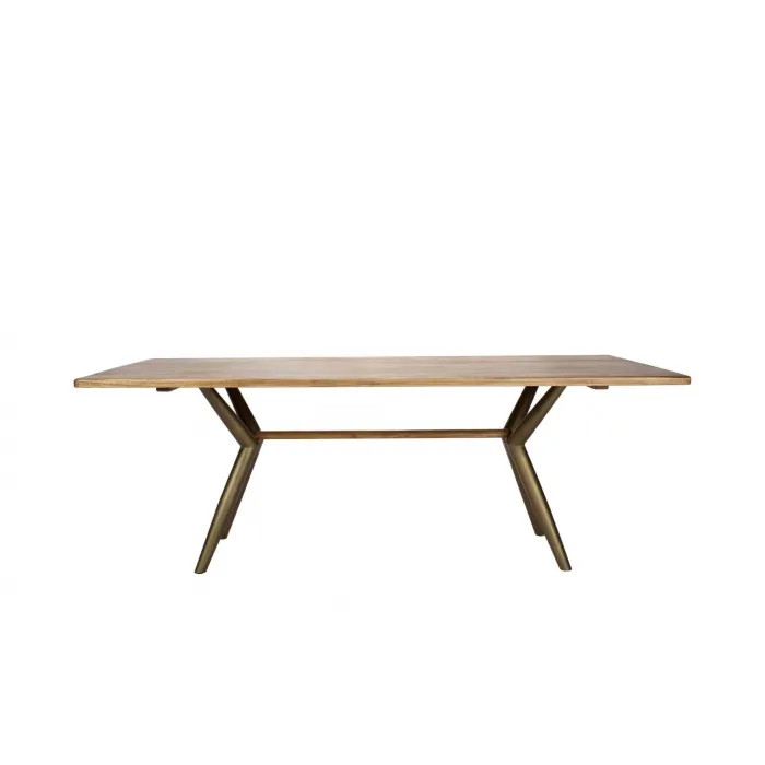Стол ri010 brass metal base & light grey ash от ImperiumLoft