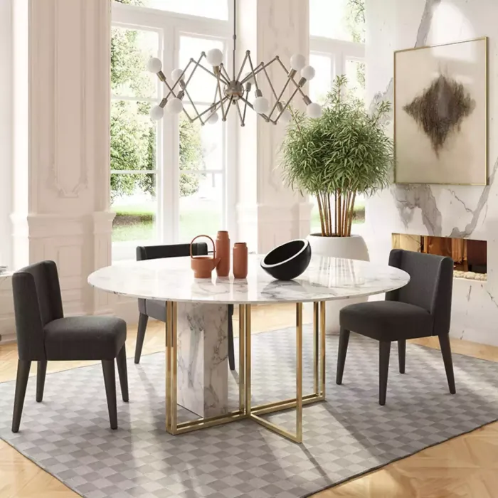 Стол marble cross round от ImperiumLoft