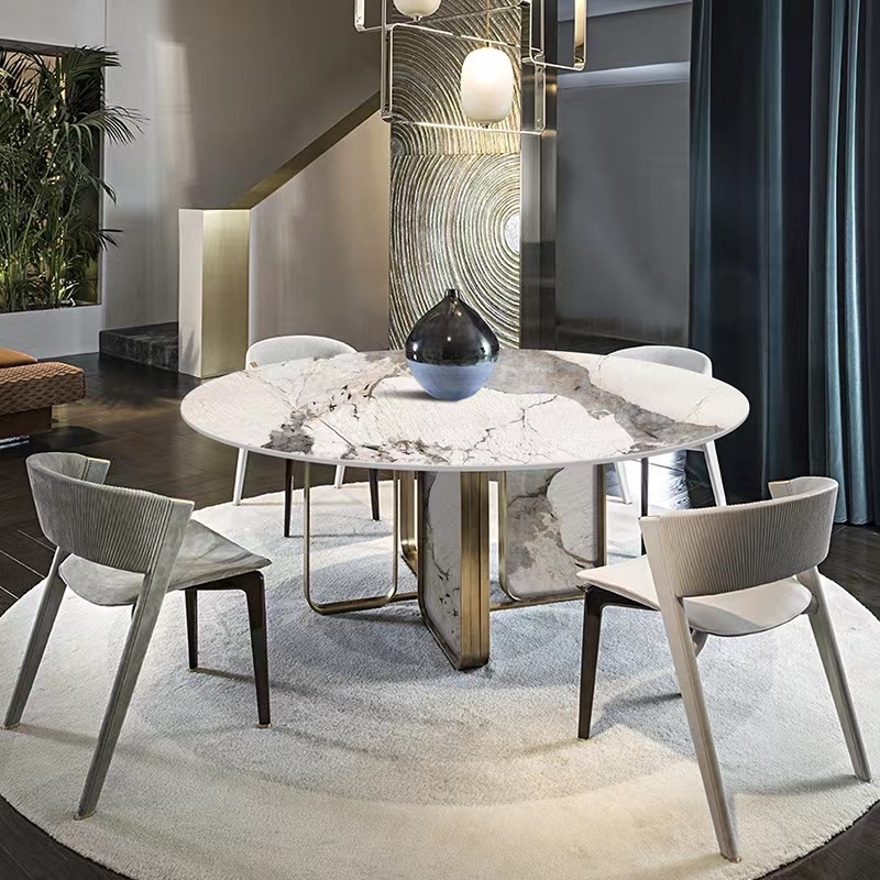 Стол marble cross round