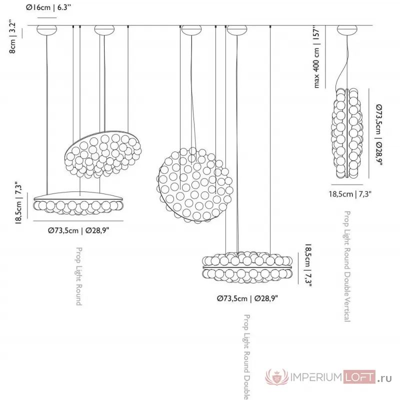Люстра prop light round double от ImperiumLoft