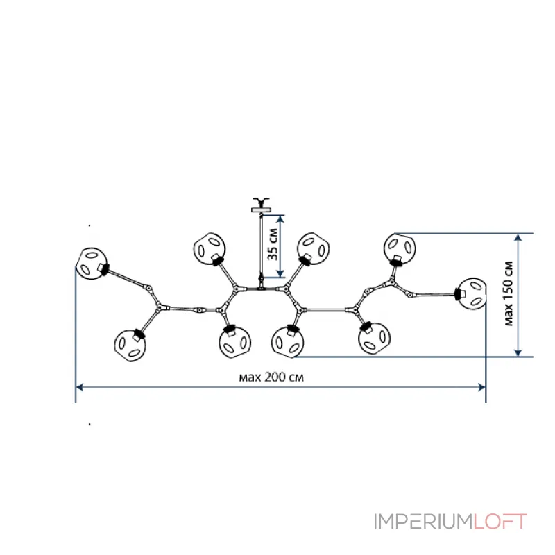 Люстра на штанге Branching Bubbles 9 Люстра на штанге Branching Bubbles 9