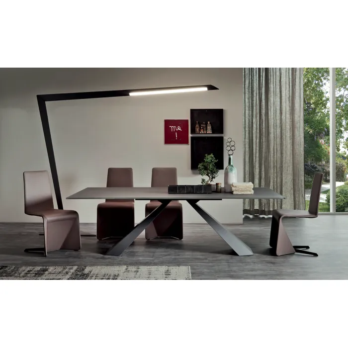 Стол обеденный раскладной eliot glass b4807 от ImperiumLoft
