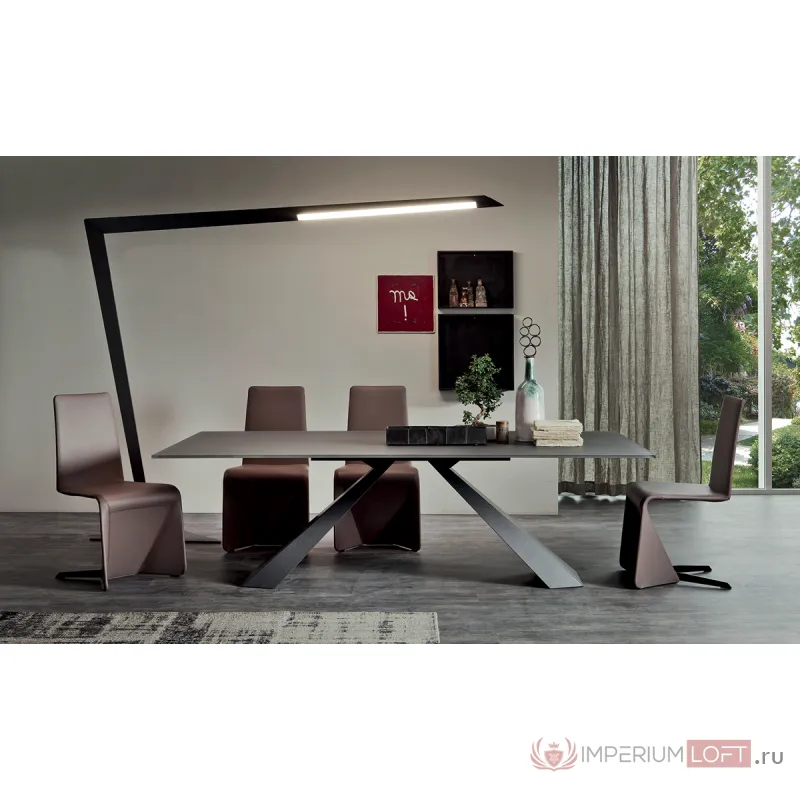 Стол обеденный раскладной eliot glass b4807 от ImperiumLoft