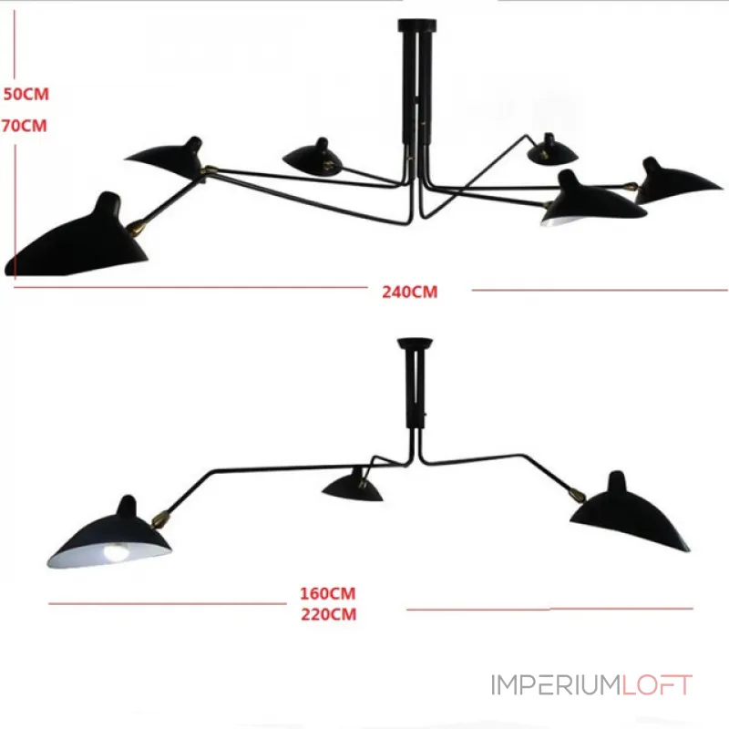 Потолочный светильник Serge Mouille Lamp 3 Потолочный светильник Serge Mouille Lamp 3