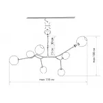 Люстра на штанге branching bubbles 7