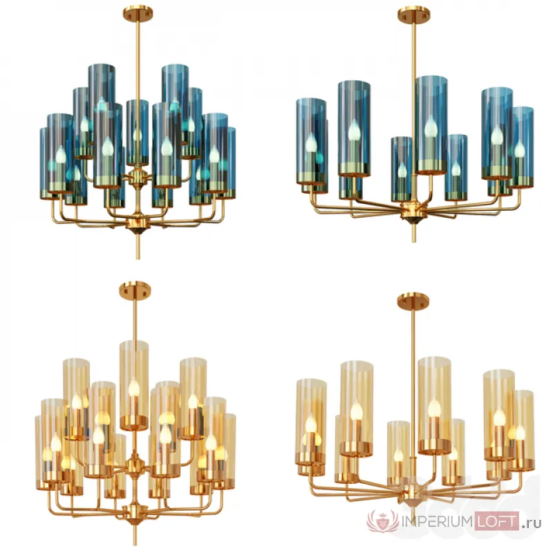 Люстра Glass Tube Chandelier 10 от ImperiumLoft