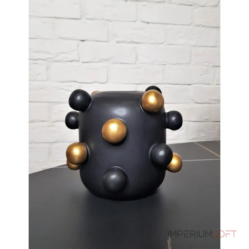 Ваза black little golden balls vase