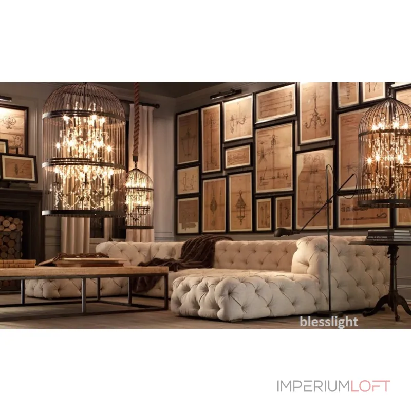 Подвесной светильник Vintage birdcage 5006–D6+6