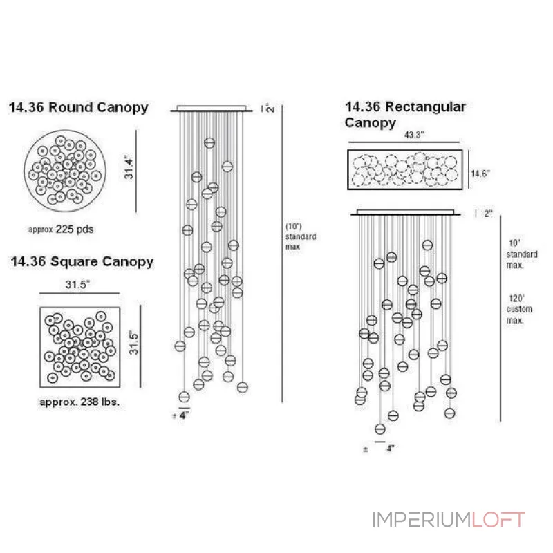 Подвесная люстра BlessLight Bocci 14.36 Random 10739