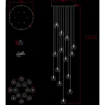 Подвесная люстра BlessLight Bocci 14.14 Random 11827