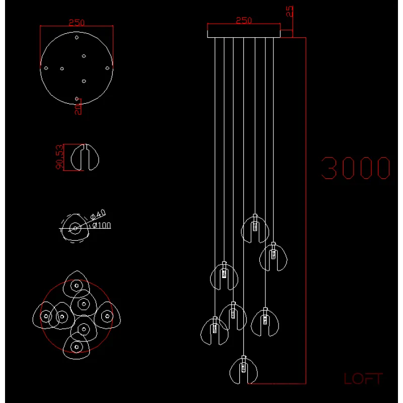 Подвесная люстра BlessLight Bocci 14.7 Random 17198 Подвесная люстра BlessLight Bocci 14.7 Random 17198