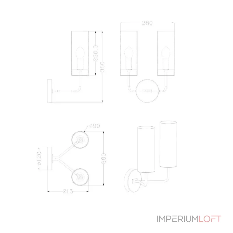 Бра BlessLight Glass Tube 2 Wall 17893