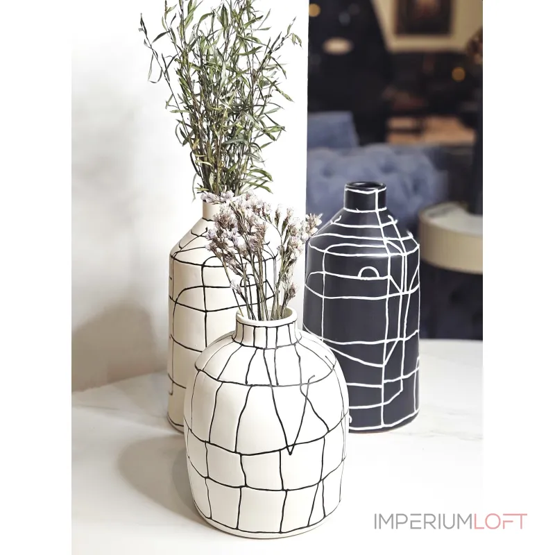 Ваза BlessLight Black line narrow mouth vase A 4050