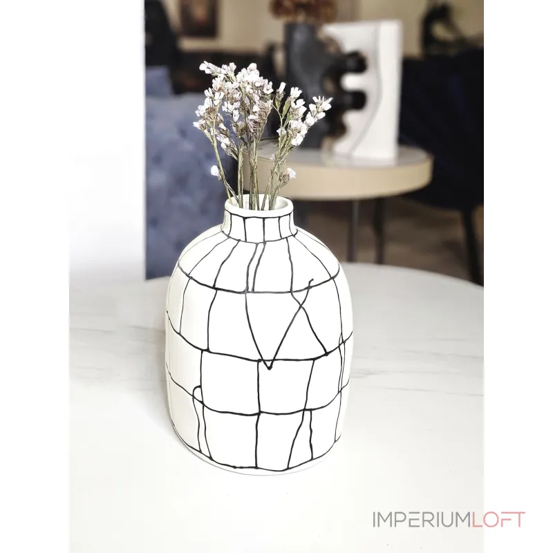 Ваза BlessLight Black line narrow mouth vase B 4051