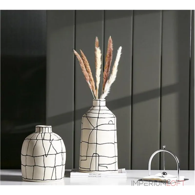 Ваза BlessLight Black line narrow mouth vase B 4051