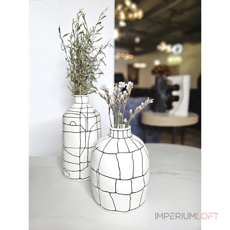Ваза BlessLight Black line narrow mouth vase B 4051