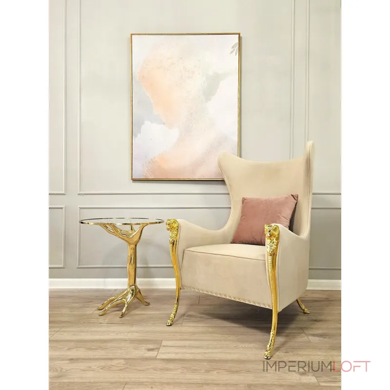 Кресло BlessLight Emerald Wingback Beige 4438 Кресло BlessLight Emerald Wingback Beige 4438