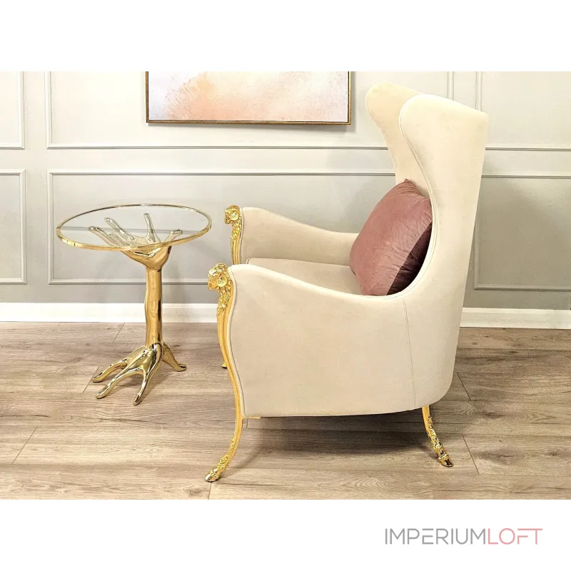 Кресло BlessLight Emerald Wingback Beige 4438 Кресло BlessLight Emerald Wingback Beige 4438
