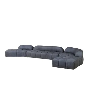 Диван модульный BlessLight Qube Anthracite Fontainebleau Leather 9755
