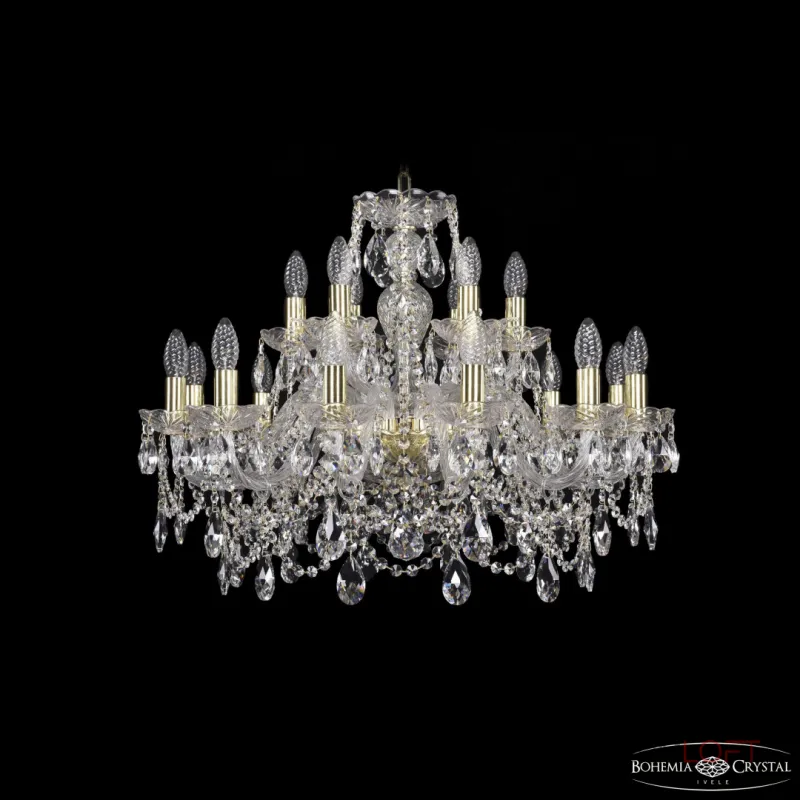 Подвесная люстра Bohemia Ivele Crystal 1411 1411/12+6/240 G Подвесная люстра Bohemia Ivele Crystal 1411 1411/12+6/240 G