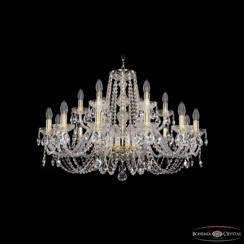 Подвесная люстра Bohemia Ivele Crystal 1402 1402/12+6/300 G