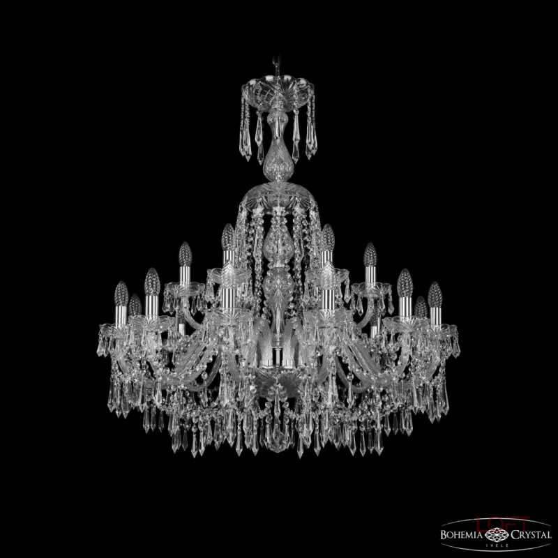 Подвесная люстра Bohemia Ivele Crystal 1403 1403/12+6/300/XL-95 Ni Подвесная люстра Bohemia Ivele Crystal 1403 1403/12+6/300/XL-95 Ni