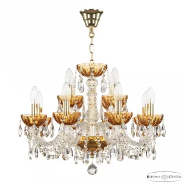 Подвесная люстра Bohemia Ivele Crystal 5402 5402/8+4/195 G Amber/M-1H Подвесная люстра Bohemia Ivele Crystal 5402 5402/8+4/195 G Amber/M-1H