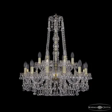 Подвесная люстра Bohemia Ivele Crystal 1409 1409/12+6/240/h-77 G Подвесная люстра Bohemia Ivele Crystal 1409 1409/12+6/240/h-77 G
