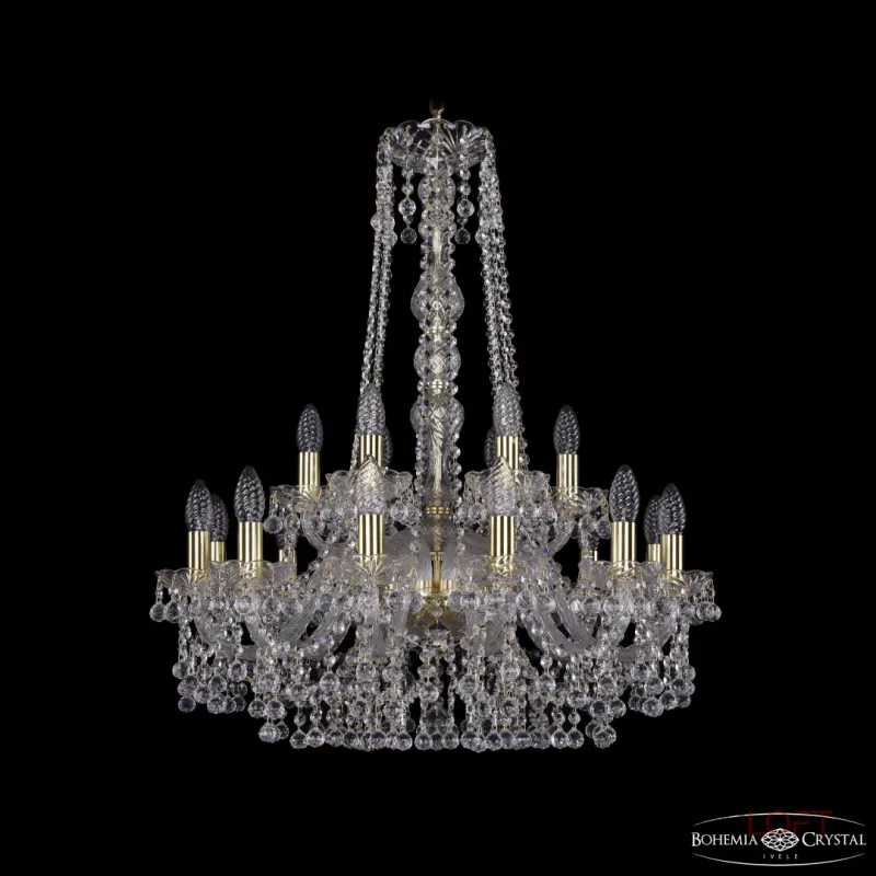 Подвесная люстра Bohemia Ivele Crystal 1409 1409/12+6/240/h-77 G Подвесная люстра Bohemia Ivele Crystal 1409 1409/12+6/240/h-77 G