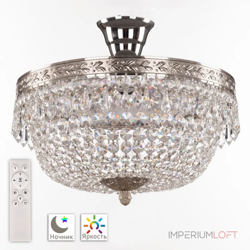 Потолочная люстра Bohemia Ivele Crystal 1901 19011/35IV/LED-DIM Ni