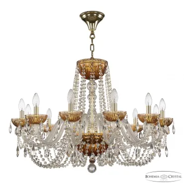 Подвесная люстра Bohemia Ivele Crystal 5402 5402/12/300 G Amber/M-1G