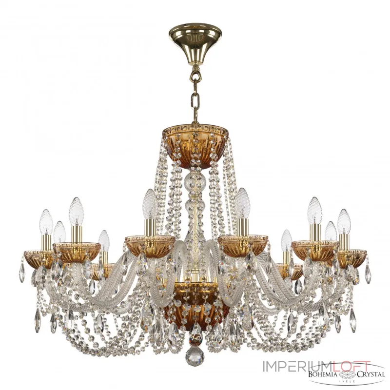 Подвесная люстра Bohemia Ivele Crystal 5402 5402/12/300 G Amber/M-1G