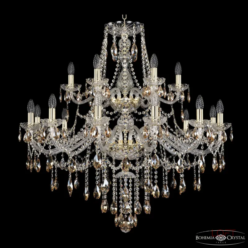 Подвесная люстра Bohemia Ivele Crystal 1415 1415/12+6/360/2d G K721 Подвесная люстра Bohemia Ivele Crystal 1415 1415/12+6/360/2d G K721