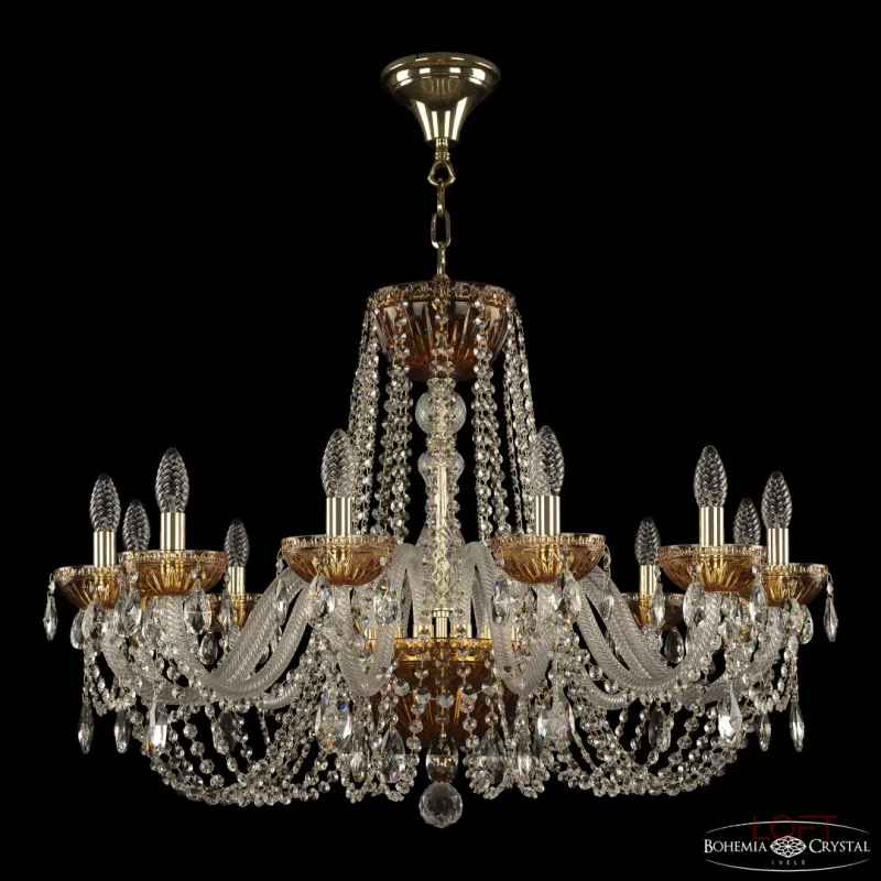Подвесная люстра Bohemia Ivele Crystal 5402 5402/12/300 G Amber/M-1G