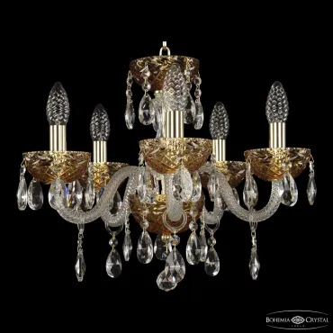 Подвесная люстра Bohemia Ivele Crystal 5417 5417/5/141 G Amber/M-1F
