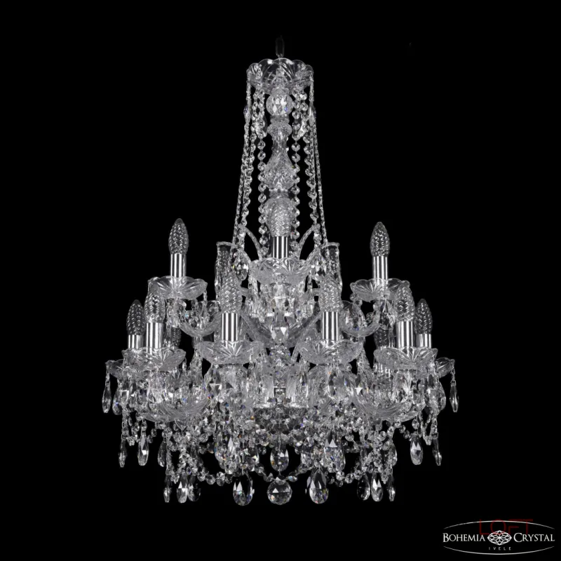 Подвесная люстра Bohemia Ivele Crystal 1411 1411/10+5/195/h-77/2d Ni