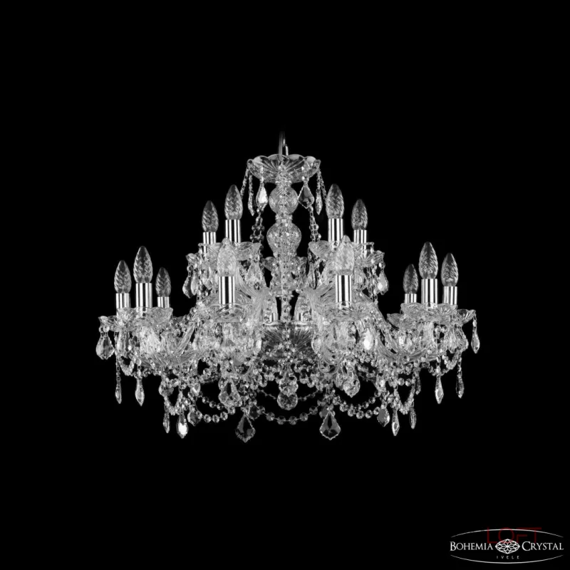 Подвесная люстра Bohemia Ivele Crystal 1411 1411/10+5/240 Ni Leafs Подвесная люстра Bohemia Ivele Crystal 1411 1411/10+5/240 Ni Leafs